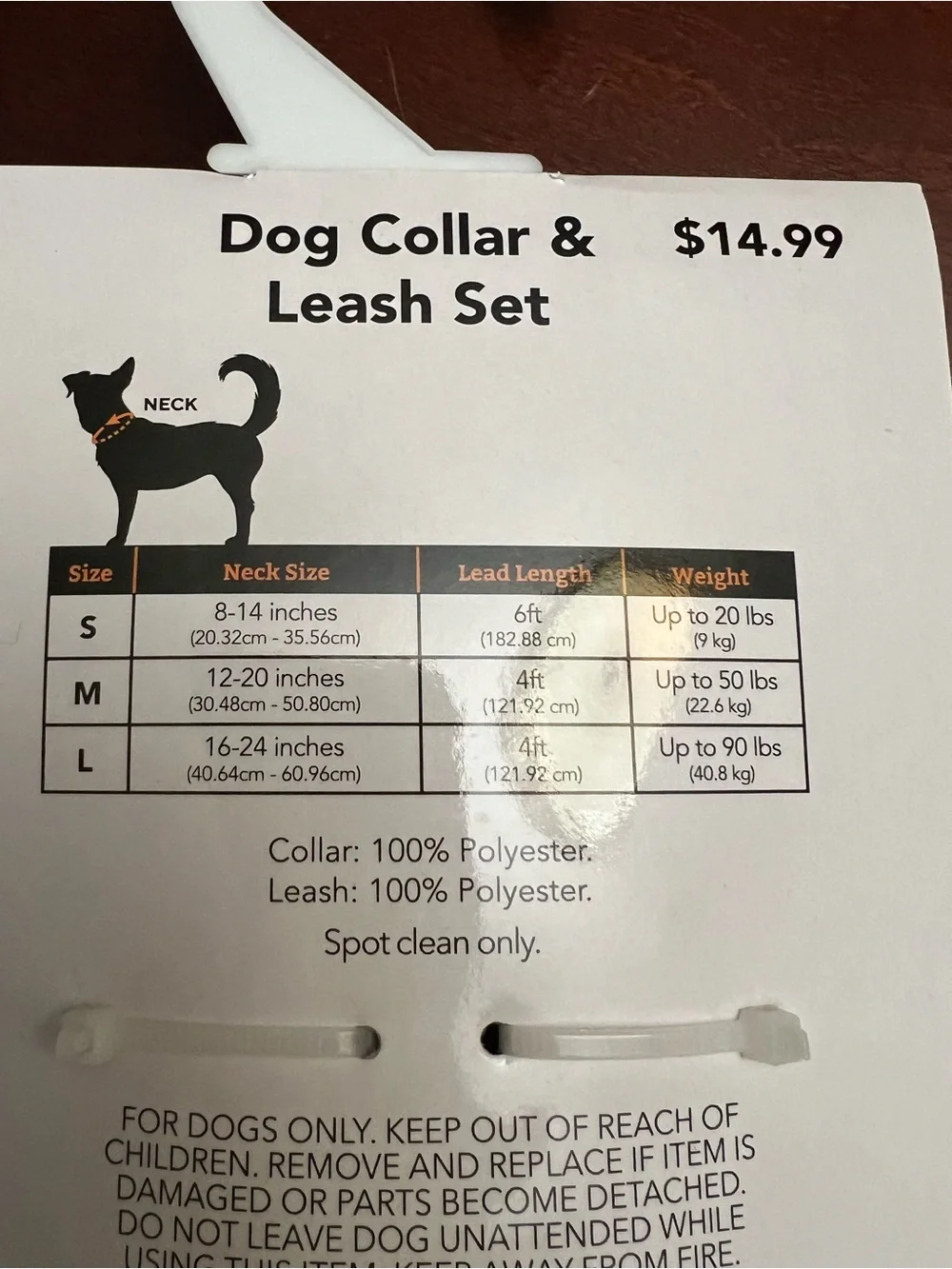 Celebrate It Orange Dog Collar and Leash Set with Bone Pattern